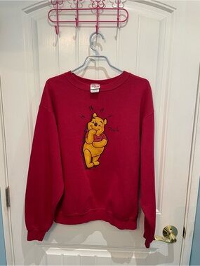 Disney Red Winnie the Pooh Crewneck Sweatshirt - women